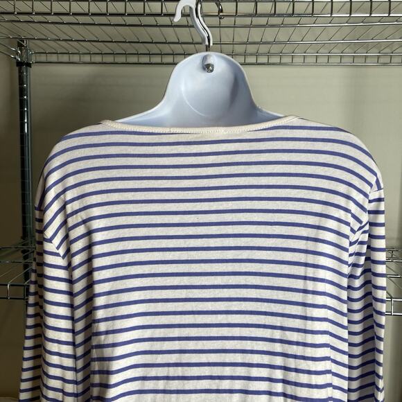 Lulu-B Women's Blue White Striped Long Sleeve Tunic Top Size 1X Coastal Preppy - Picture 11 of 12